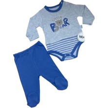 Astraltech Mebs Clothing Bon & Bon Our Erkek Bebek Indigo Body Takımı, Ayı Baskılı, Çıtçıtlı