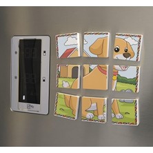 Astraltech Blok Çift Taraflı 9 Parçalı Mıknatıslı Puzzle 2 Görsel Köpek-Eşek