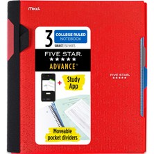 Astraltech Five Star Spiral Defter + Çalışma Uygulaması, 3 Konu, Kolej Çizgili Kağıt, Spiral Korumalı Ileri De