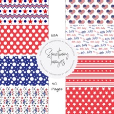 Astraltech Independently Published Usa, 4th July, Day Scrapbooking Paper: Decorative Craft Paper Pad Supplies,
