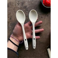 Astraltech Sert Uçlu Isıya Dayanıklı Silikon Kısa Derin Kaşık, 20 Cm, Bej, 2 Adet