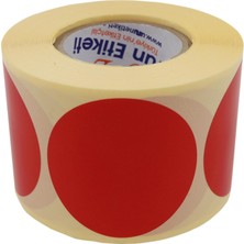 Astraltech Kırmızı Renk Zemin Baskılı Kuşe Etiket 40MM Çapında 500 Adet 40MM Kuka Çapı (Kırmızı)