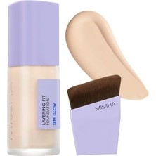 Astraltech Yarı Parlak Bitişli Nemlendirici Fondöten + Fırça Layering Fit Foundation Semi Glow Set No.21 Fair