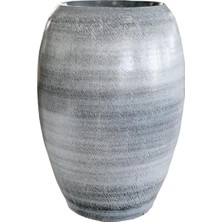 Astraltech Ayla Seramik Darbeli Siyah Uzun Saksı 20X30 cm