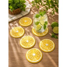 Mazaka Studio Limon Dilimi Bardak Altlığı 6’lı Set