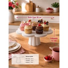 Mazaka Studio Cupcake Ayaklı Pasta Stand Beyaz - Çap 25 cm - Yükseklik 12 cm