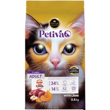 Astraltech Petiva Yetişkin Kediler Için Kuzu Etli Kuru Kedi Maması (500 Gram, Kuzu)
