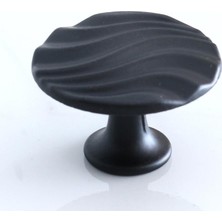 Astraltech 10 Adet Dalga Düğme Mat Siyah Kulp Mobilya Mutfak Dolabı Çekmece Dolap Kapak Kulpu Kulbu Kulb Metal