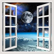 Astraltech Pencere Poster Duvar Kağıdı Uzay Yapışkanlı Sticker