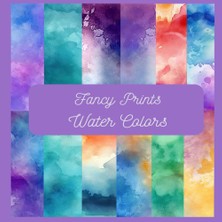 Astraltech Independently Published Fancy Prints In Water Colors Scrapbook Paper Pad: 12 Patterns Single Sided