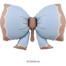 Marsilyan Retro Fiyonk Pastel Folyo Balon Büyük Boy Mavi 90-61 cm
