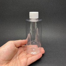 Astraltech 200 cc Silindir Keskin Küt Boyunlu Sert (27GR) Pet Şişe - Beyaz Kapaklı- 200ML Kapaklı Plastik Şişe