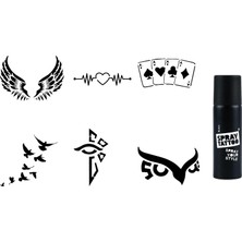 Astraltech Tribal Kanat Şansı Spray Tattoo Geçici Sprey Dövme Seti
