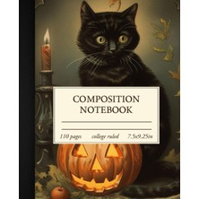 Astraltech Independently Published Composition College Ruled: Vintage Black Cat Halloween Aesthetic J