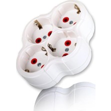Astraltech Mobee Fetih 101-04 4 Lü Topraklı Golyat Grup Fiş-Priz (Papatya Model) 1410