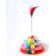 Astraltech Miapet Tower Of Tracks 4 Katlı Tüylü Yuvarlak Kedi Oyuncağı 24 x 13 cm (Mix)
