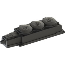 Astraltech Nead Kauçuk Üçlü Grup Priz 16A 220-250V | 3'lü Darbe Korumalı Priz | 2p+N Fişli | Yerli Üretim Şant