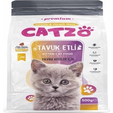 Astraltech Catzo Tavuk Etli Yavru Kedi Maması 500 G | Kitten Dry Cat Food | Omega 3-6 Destekli, Dengeli ve Bes