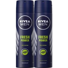Astraltech Nivea Men Erkek Sprey Deodorant Fresh Power 150ML, Ter Korumasına Karşı 48 Saat Koruma, X2 Adet P08