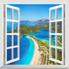 Astraltech Pencere Poster Duvar Kağıdı Ölüdeniz Yapışkanlı Sticker