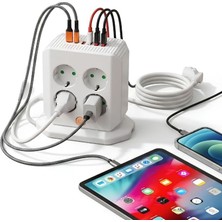 Astraltech Jouis Dik Priz Kulesi Vertical Smart Power Socket - Akım Korumalı, 2500W Çoklu Priz Çoklayıcı, 8 Eu