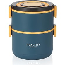 Astraltech Çelik Iki Kat 1600 ml Yemek Mama Saklama Kabı Sefertası (Sicak Tutmaz) CIN563MV