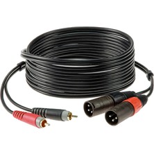 Astraltech Klotz Twinkablo Siyah 2m 2x Rca - 2x Xlr Erkek