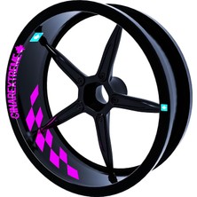 Astraltech Gp Flag Damalı Gül Pembesi Iç Jant Şeridi Sticker