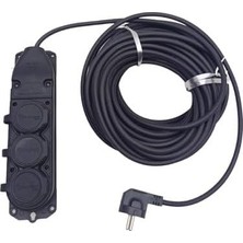 Astraltech Si̇yah Renk Toprakli Kauçuk Seyyar Elektri̇k Kablosu Cca 3 x 2,5 mm 10 mt 3 Lü Pri̇z