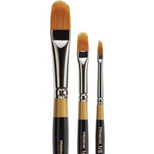 Astraltech Kingart™ Orijinal Gold 9520 Serisi, Altın Taklon Filbert Tırmık/tarak 3 Parça Set