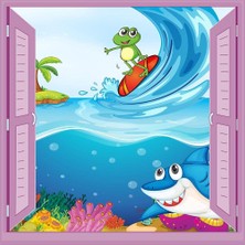 Astraltech Çocuk Odası Bebek Odası Pencere Poster Duvar Kağıdı Deniz