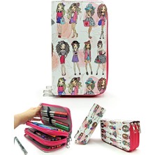 Astraltech Limmy Kalem Kutusu Model Kızlar Moda Fashion Kawai Organizer Kalemkutu Vegan Deri Üç Bölmeli Kaleml