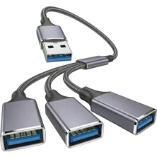 Astraltech Usb2.0 Bire Üç (Şarj + Otg Aktarımı) Koyu Gri