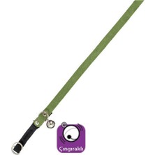Astraltech Karlie Kadife Kedi Tasma Çıngıraklı, 30 Cm, Yeşil