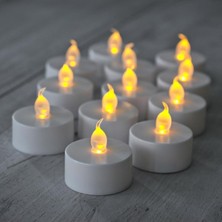 Astraltech Sna Pilli LED Tealight T-Li̇ght Mum Pi̇lli̇ Mum LED Işik Sicak Sari Renk Dekorasyon Süsleme Düğün Kina