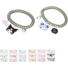 Astraltech Sanrio Lisanslı 2'li Spiral Saç Lastiği - Kuromi - Hello Kitty - My Melody - Cinnamoroll