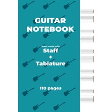 Astraltech Independently Published Guitar Notebook. Sheet Music With Staff + Tablature: Blue Cover, White Pape