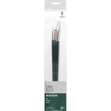 Astraltech Winsor & Newton Winton Yağ Fırçası, Uzun Saplı, 3'lü Paket, #2