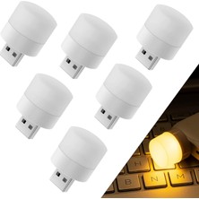 Astraltech Xspring Mini USB LED Işık Lambası, 6 Adet USB Fişli LED Gece Lambası, Yatak Odası, Koridor, Kamp, O