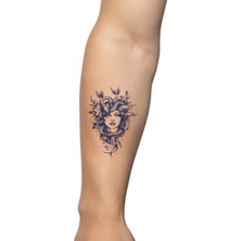 Astraltech Medusa Kadını Yarı Kalıcı El Boyun Bilek Için Aylık Geçici Dövme 12X7 cm