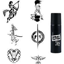 Astraltech Aşk ve Karadelik Spray Tattoo Geçici Dövme Seti Dark Siyah Sprey