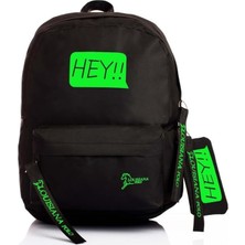 Astraltech Bölmeli Okul Çantası Hey!!! Siyah Yeşil 1525