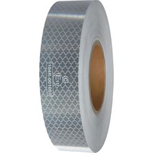 Astraltech BADEM10 Tüvtürk Onaylı Belgeli Bant 5 Metre 5 cm Beyaz Reflektörlü Reflektif Fosforlu Şerit Bant Ik