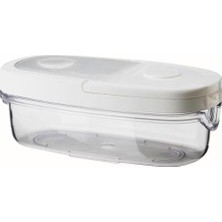 Astraltech Vakumlu Beyaz Kapaklı Saklama Kabı Silikon Kauçuk Beyaz 8x6 cm 1 Adet Küçük Boy