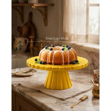 Mazaka Studio Kek Pasta Sunum Standı Cupcake Standı 24 cm Sarı
