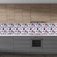 Astraltech Mutfak Tezgah Arası Folyo Fayans Kaplama Folyosu Renkli Çiçek 3. Model 60 x 100
