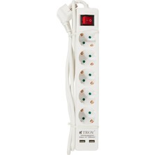 Astraltech Troy T 24025 USB Girişli Beşli Grup Priz ve Uzatma Kablosu