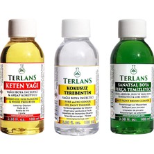 Astraltech Terlans Yağlı Boya Seti Yardımcı Malzemeler 3X100ML Boya Fırça Temizleyici - Kokusuz Terebentin - K