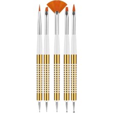 Astraltech Fontenay Tırnak Süsleme Fırçası, Nail Art Fırça, Tırnak Desen Fırçası Seti Beyaz