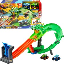 Astraltech Hot Wheels Trucks Köpek Balığı ve Dinozor Korkunç Ejderhaya Karşı Oyun Seti, Sayborg Düşman